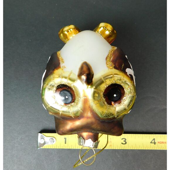 Blown Glass Owl Christmas Tree Ornament Painted 3.5 inch Holiday Bird - Picture 7 of 7